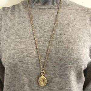 Locket Necklace With Clock Inside